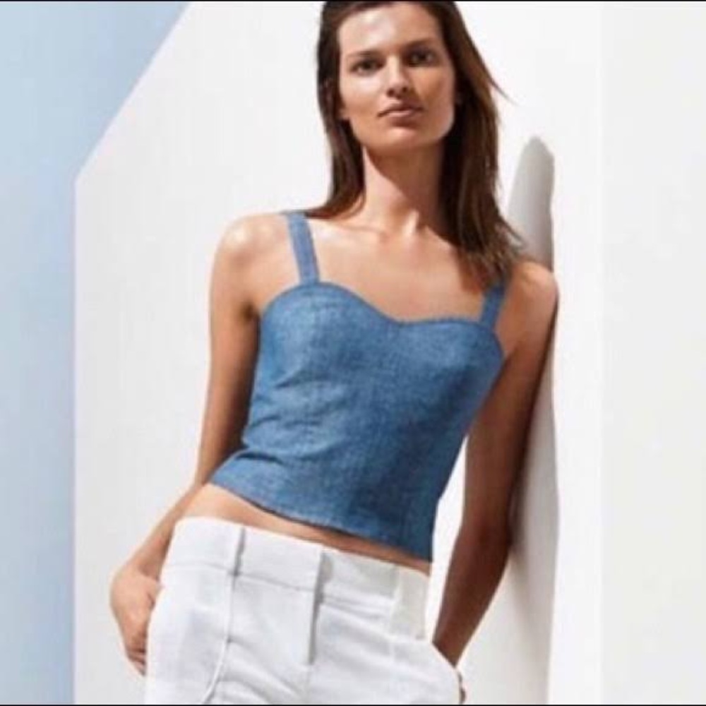 LOFT Chambray Crop Top Tank